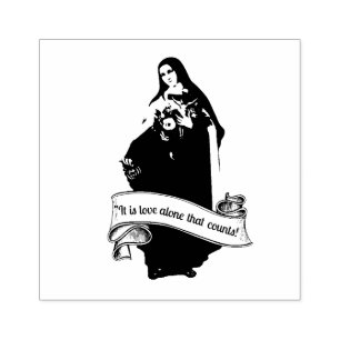 St. Therese Little Flower Religious Nun Quote Rubber Stamp
