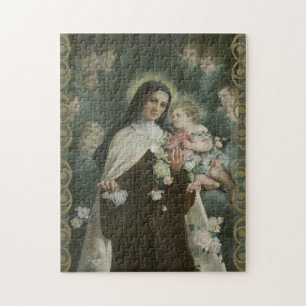 St. Therese Little Flower Roses Angels Cherubs Jigsaw Puzzle
