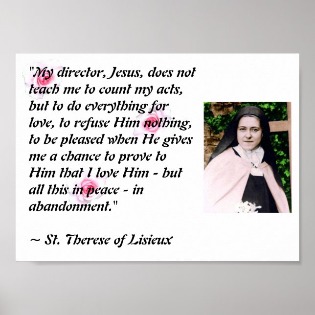St. Therese "My director Jesus..." poster (Front)