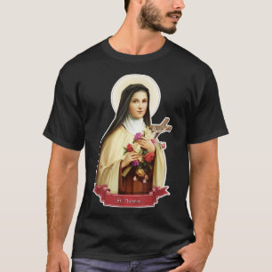 St Therese of Lisieu Kids Little Flower Rose Catho T-Shirt