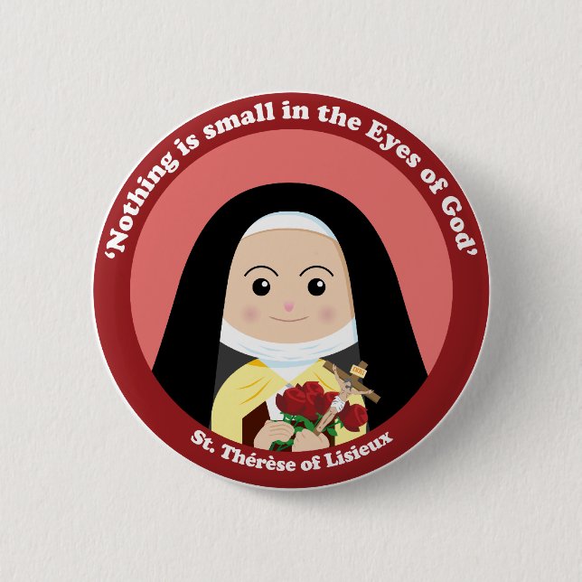 St. Thérèse of Lisieux 6 Cm Round Badge (Front)