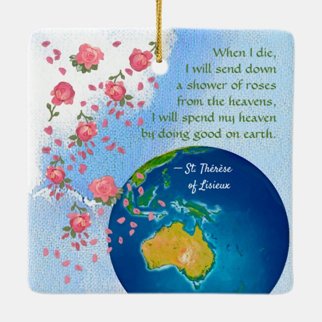 St. Therese of Lisieux (BJE 01; Asia/Australia) Ceramic Ornament (Back)