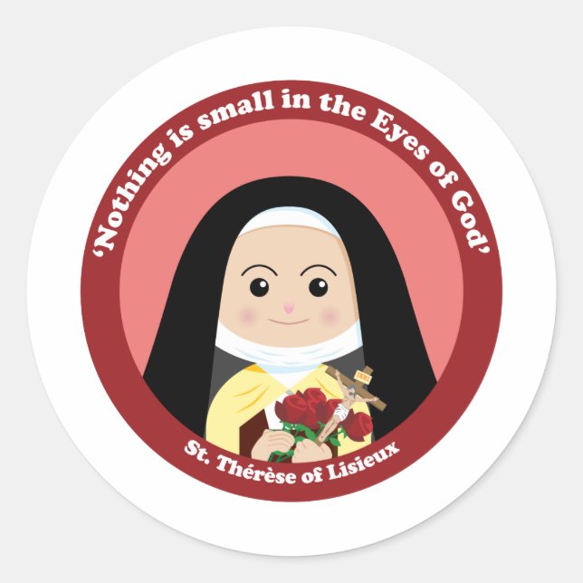 St. Thérèse of Lisieux Classic Round Sticker (Front)