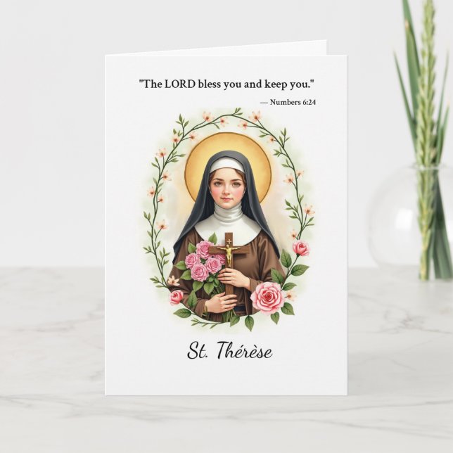 St. Therese of Lisieux God’s Peace and Blessings Card (Front)
