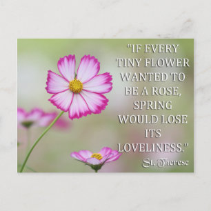ST THERESE OF LISIEUX IF EVERY TINY FLOWER WANTED POSTCARD