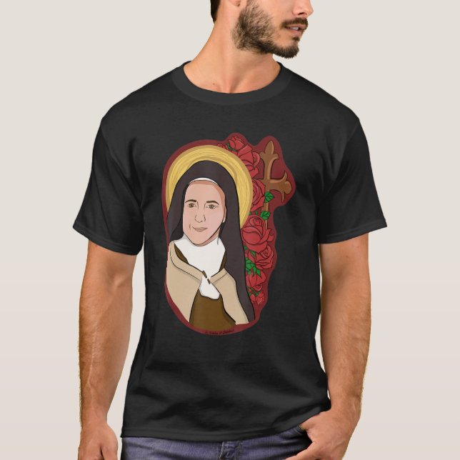 St Therese Of Lisieux Kids Little Flower Rose Cath T-Shirt (Front)