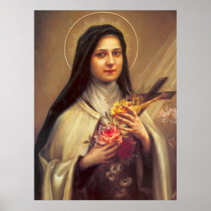 St. Therese of Lisieux Little Flower of Jesus Rose Poster