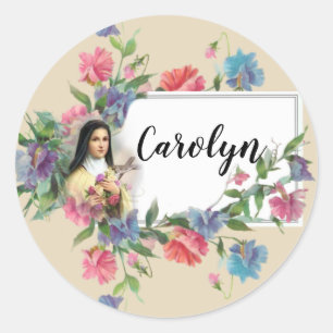 St. Therese of Lisieux Personalised Classic Round Sticker