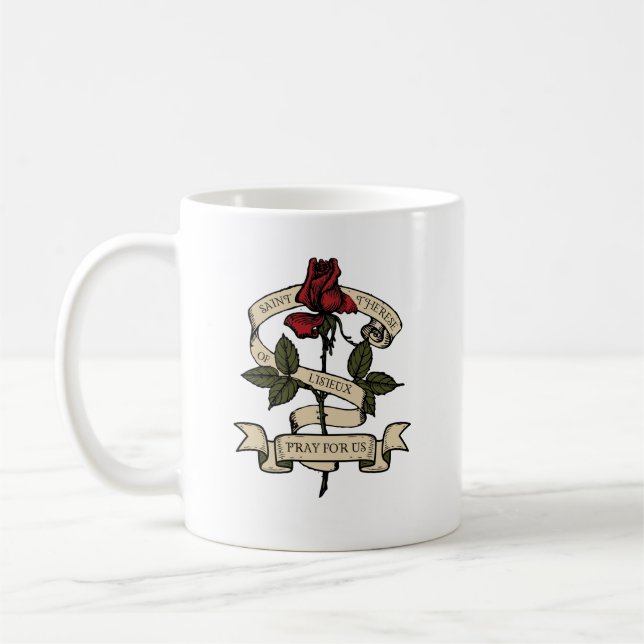 St. Therese of Lisieux, Pray for Us mug (Left)