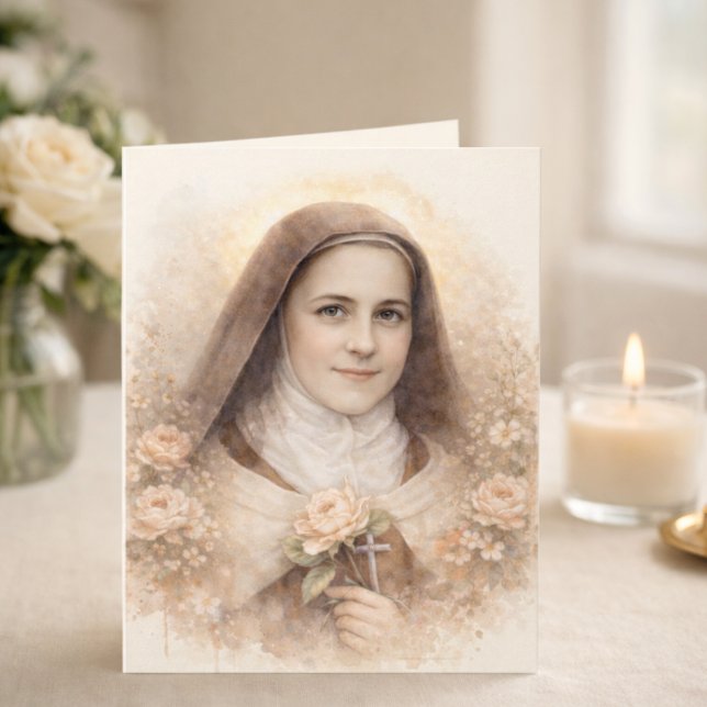 St. Thérèse of Lisieux Roses Scripture  Card (Creator Uploaded)