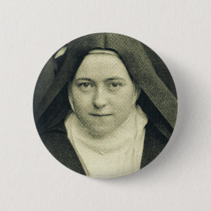 St. Therese of Lisieux Shower of Roses Sacred Art 6 Cm Round Badge