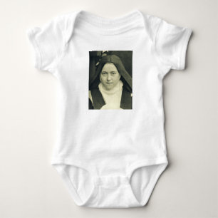 St. Therese of Lisieux Shower of Roses Sacred Art Baby Bodysuit