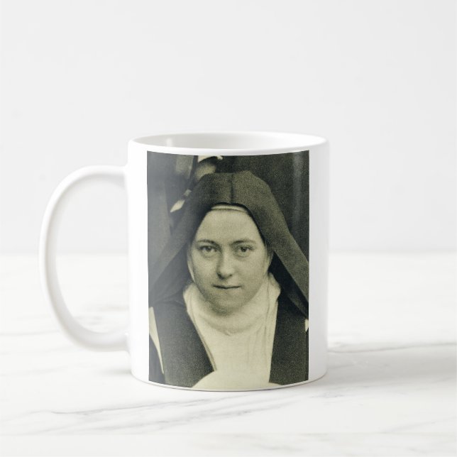 St. Therese of Lisieux Shower of Roses Sacred Art Coffee Mug (Left)