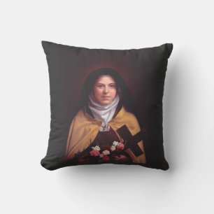 St. Therese of Lisieux Shower of Roses Sacred Art Cushion