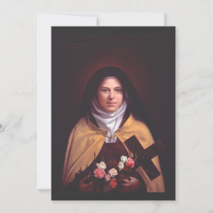 St. Therese of Lisieux Shower of Roses Sacred Art Holiday Card