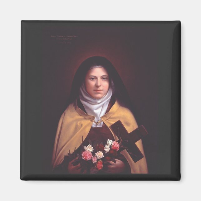 St. Therese of Lisieux Shower of Roses Sacred Art Magnet (Front)