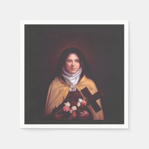 St. Therese of Lisieux Shower of Roses Sacred Art Napkin