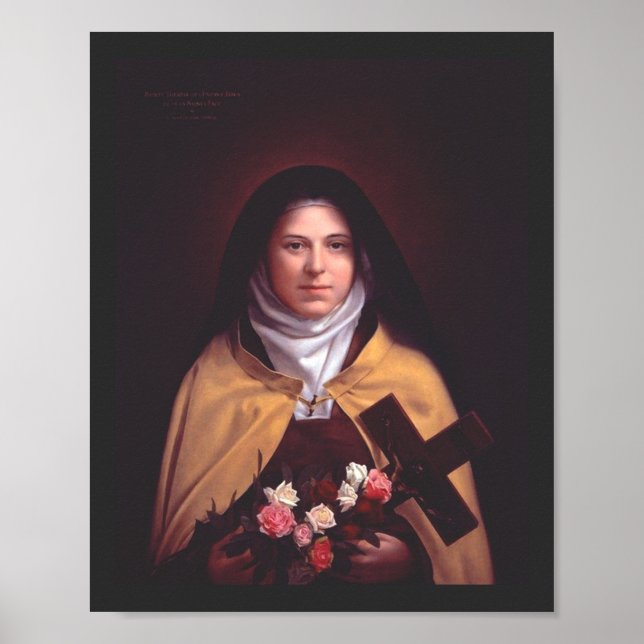 St. Therese of Lisieux Shower of Roses Sacred Art Poster (Front)