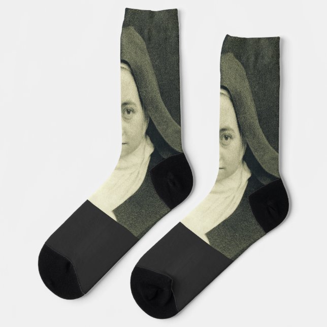 St. Therese of Lisieux Shower of Roses Sacred Art Socks (Left)