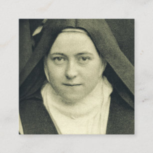 St. Therese of Lisieux Shower of Roses Sacred Art Square Business Card