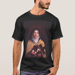 St. Therese of Lisieux Shower of Roses Sacred Art T-Shirt