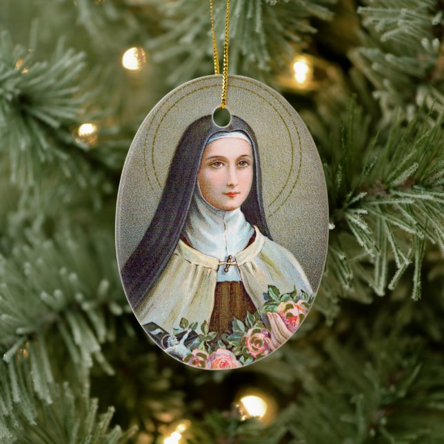 St. Therese of Lisieux the Little Flower (BJE 01) Ceramic Tree Decoration (Tree)