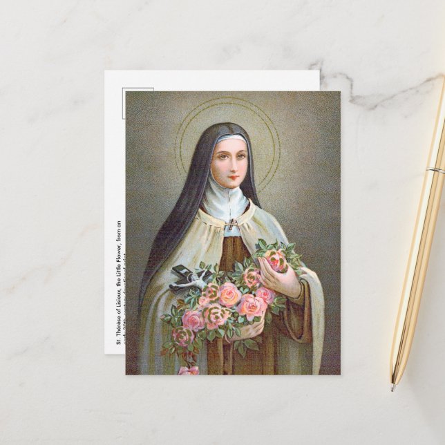St. Therese of Lisieux the Little Flower (BJE 01)  Postcard (Front/Back In Situ)