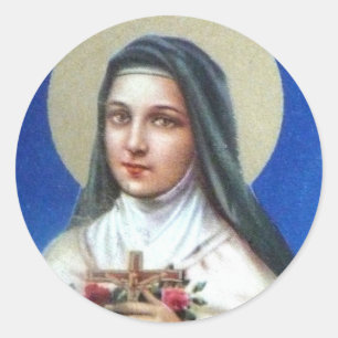 St. Therese of Lisieux with crucifix/roses sticker