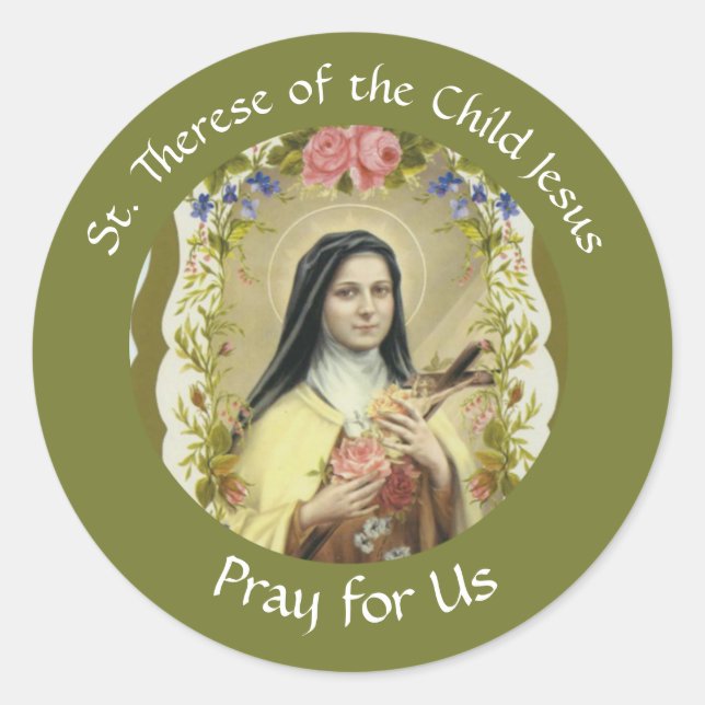 St. Therese of the Child Jesus Classic Round Sticker (Front)