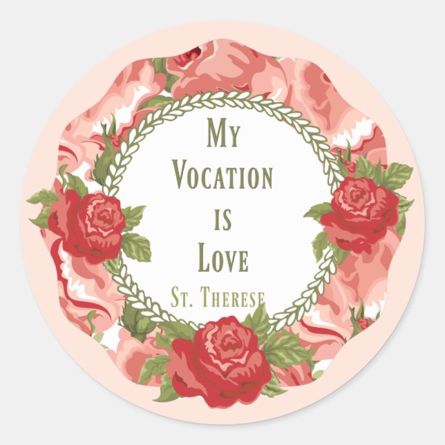 St. Therese of the Child Jesus Little Flower Classic Round Sticker (Front)