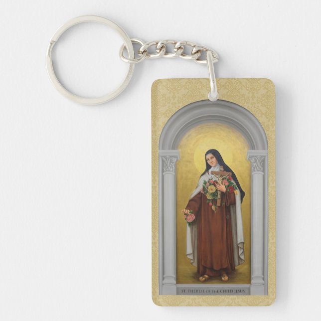 St. Therese of the Child Jesus Painting Key Ring (Front)