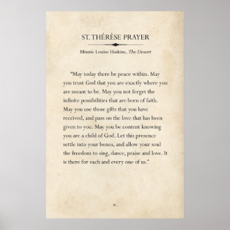 St. Therese Prayer Book Page Art Poster