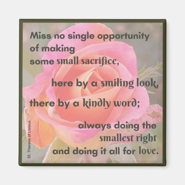 St. Therese Quote Magnet (Front)
