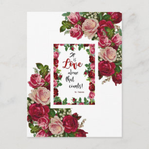 St. Therese Quote Red Pink Roses Postcard