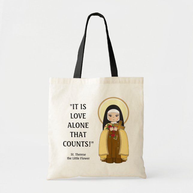 St. Therese Religious Carmelite Nun Quotes Tote Bag (Front)