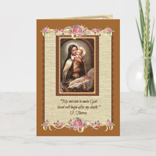 St. Therese Religious Catholic Carmelite Card (Front)