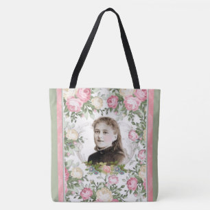 St. Therese Religious Floral Catholic Tote Bag