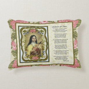 St. Therese Roses Prayer Crucifix Cross Nun Decorative Cushion