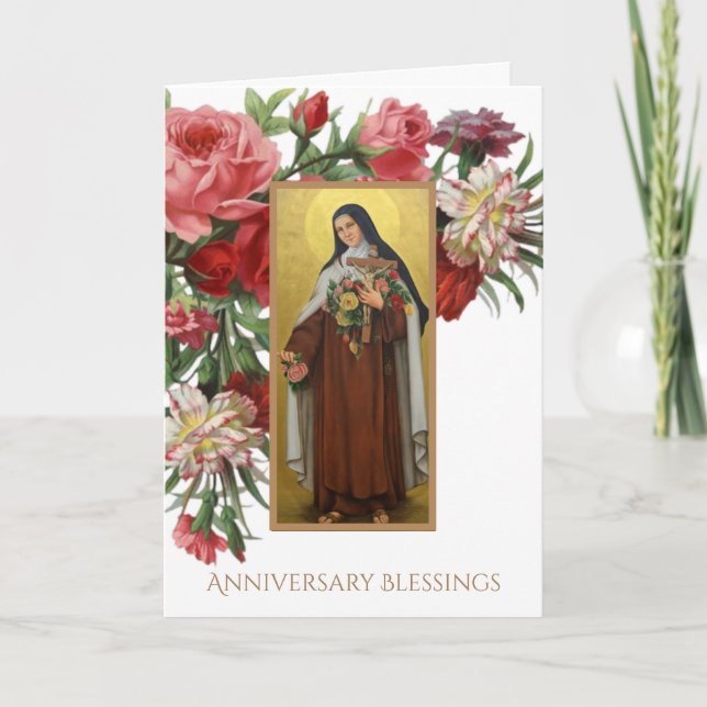 St. Therese the Little Flower Anniversary Card (Front)