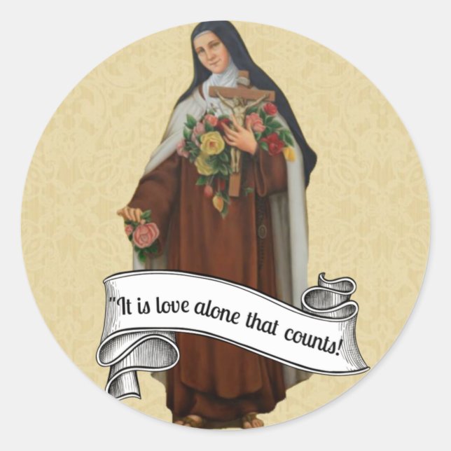 St. Therese the Little Flower Carmelite Religious Classic Round Sticker (Front)