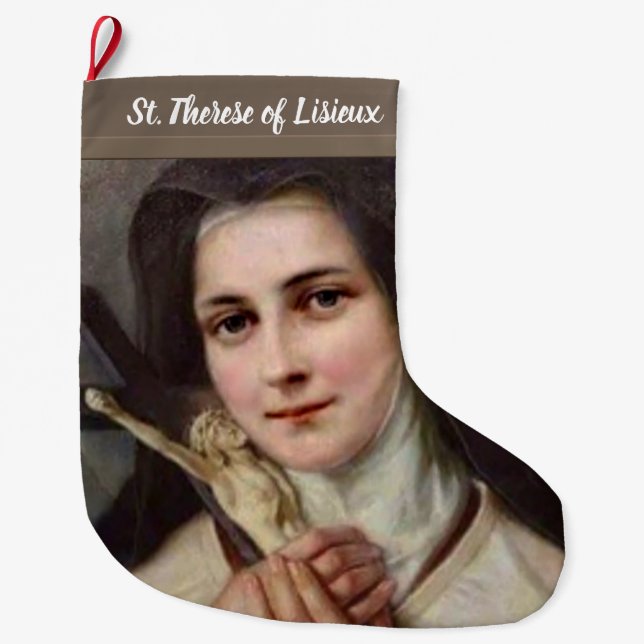St. Therese the Little Flower Large Christmas Stocking (Front)