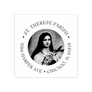 ST. THERESE THE LITTLE FLOWER PERSONALIZED NAME RUBBER STAMP