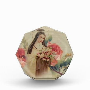 St. Therese the Little Flower Pink Roses Photo Block