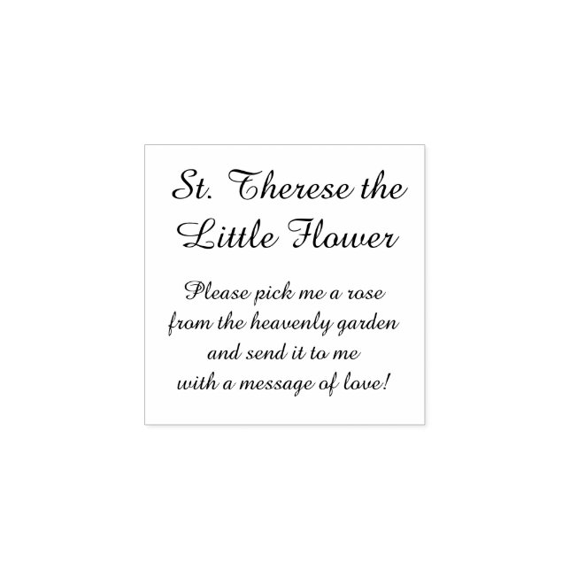 St. Therese the Little Flower Prayer Rubber Stamp (Imprint)