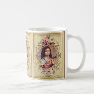 St. Therese the Little Flower Roses Crucifix Coffee Mug
