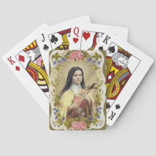St. Therese the Little Flower Roses Crucifix Playing Cards