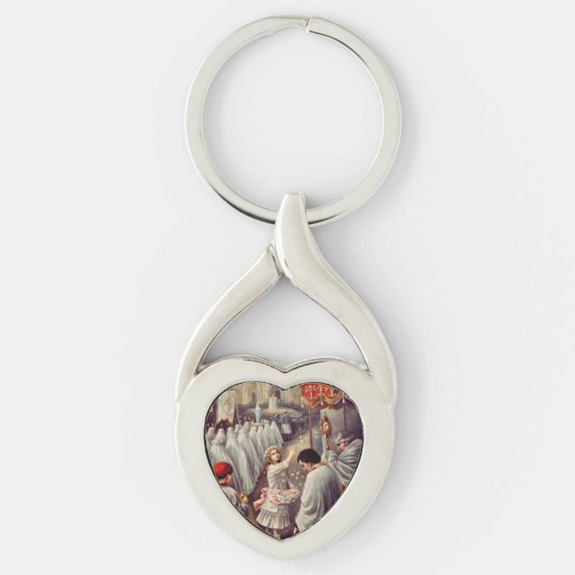 St. Therese Throwing Roses Corpus Domini Fine Art  Key Ring (Front)