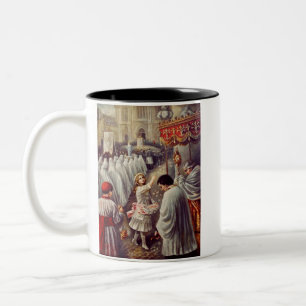 St. Therese Throwing Roses Corpus Domini Fine Art  Two-Tone Coffee Mug