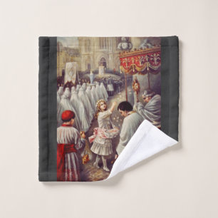 St. Therese Throwing Roses Corpus Domini Fine Art  Wash Cloth