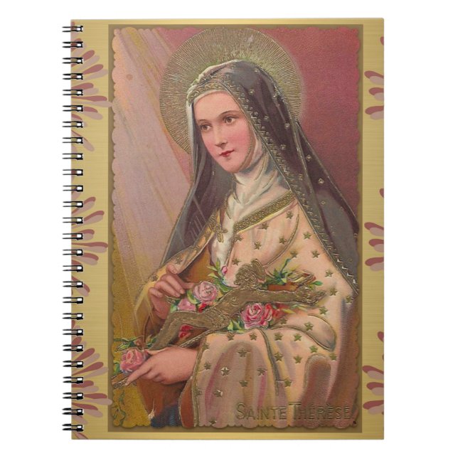 St. Therese with Roses & Crucifix Notebook (Front)